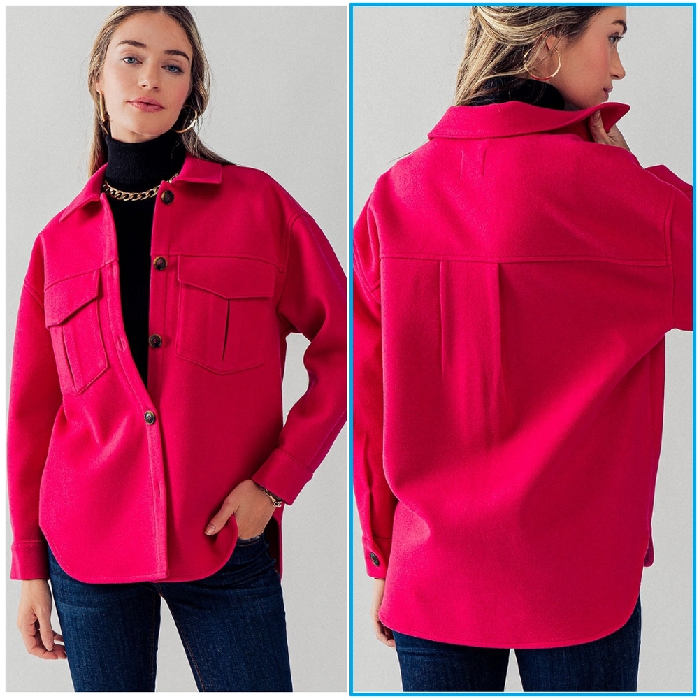 Cozy Chic Magenta Pink Shacket